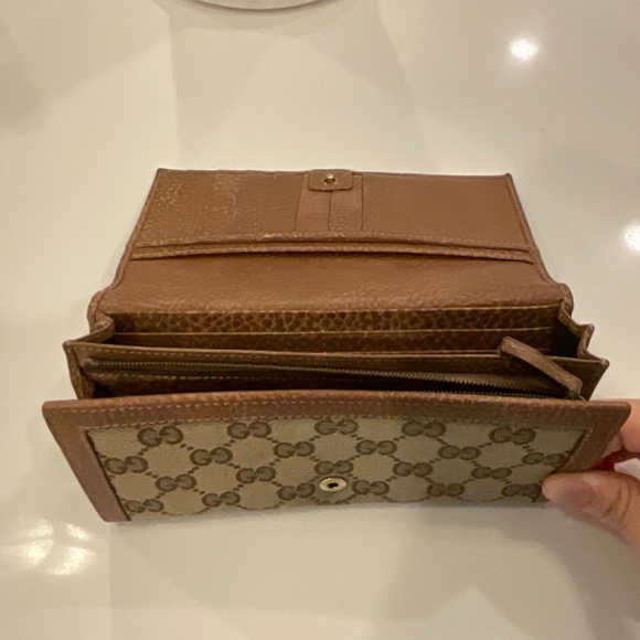 Gucci brown bow detailed clutch wallet - Picture 2 of 7